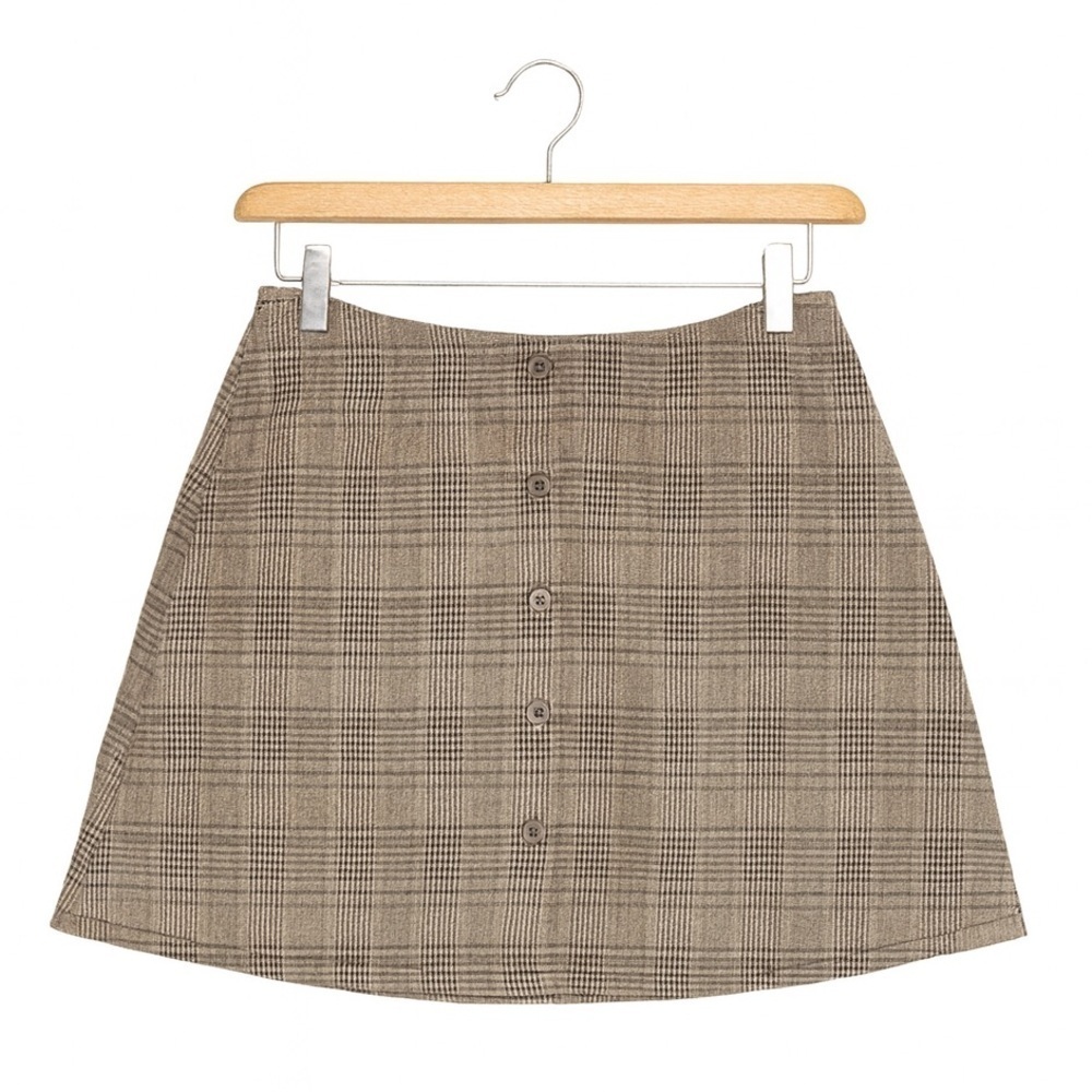 Vylette Junior's Size Medium Plaid Pull-On Mini  Skirt. 26” waist, 15” length.